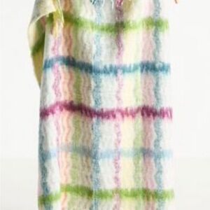 Anthropologie Multicolor Plaid Throw Blanket